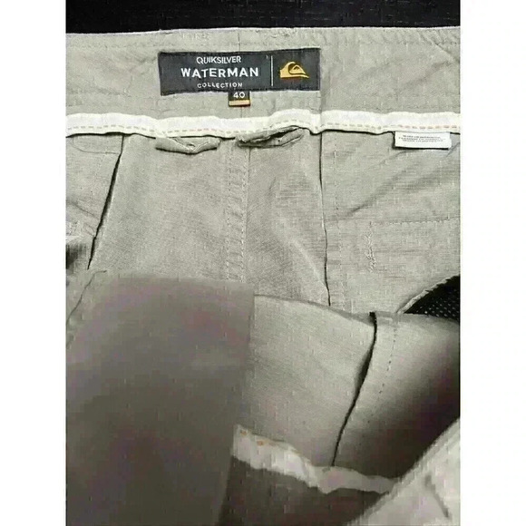 Quiksilver Waterman Shorts Mens 40 Khaki Tan Cargo Nylon Stretch Pockets Tech - Picture 4 of 10